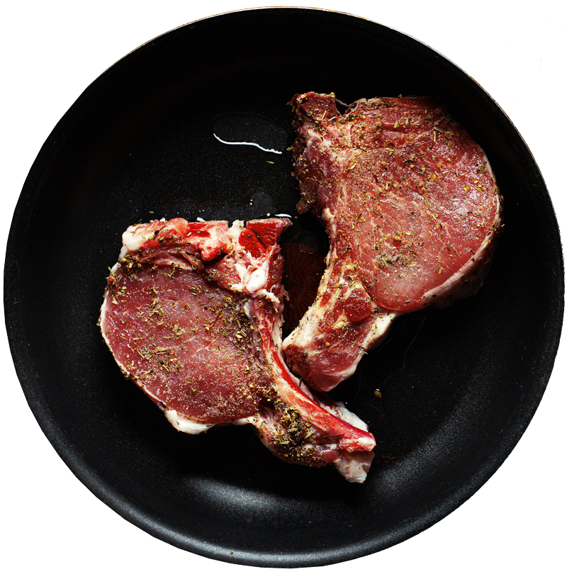 raw meat pork with spices